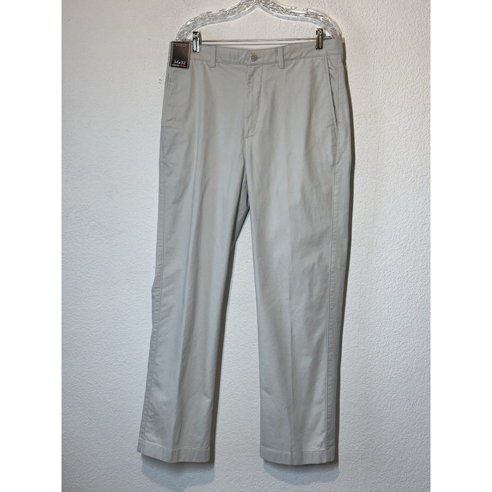 NWT Roundtree Yorke‎ Chino Pants 34x32 (36x31 )Beige Stretch Classic Fit